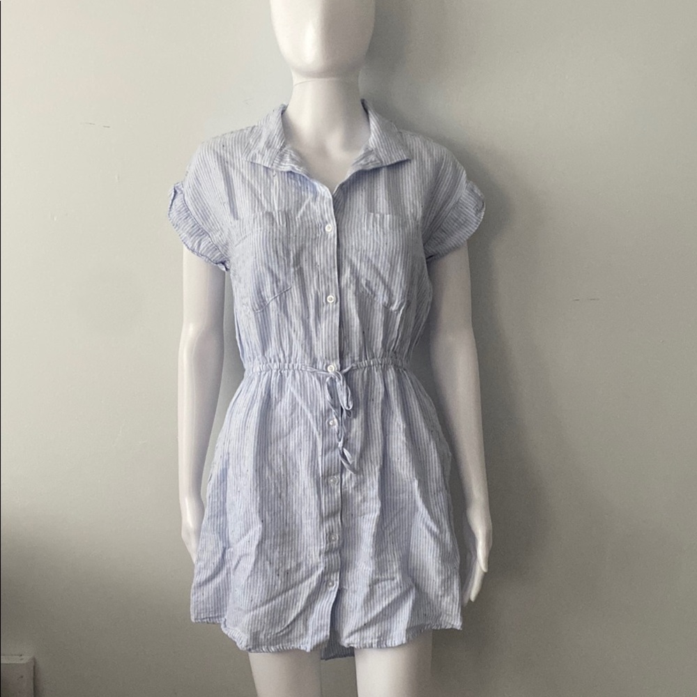 Japna Blue Striped Mini Dress